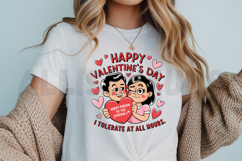 Funny Valentines Day Couple Illustration With Heart And Product Image 3