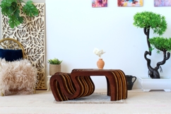 Miniature modern curled table download laser cut digital fil Product Image 3