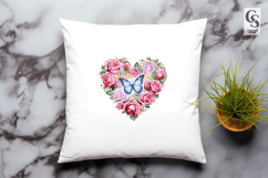 Floral Heart Frame Clipart Sublimation PNG Product Image 3
