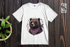 Patriotic Bear With Sunglasses Clipart PNG Product Image 2