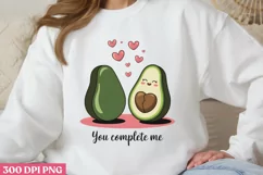 You Complete Me PNG, Avocado Sublimation PNG Product Image 1