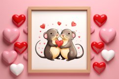 Couple Cat Cup Valentine Clipart, Valentines Clipart Product Image 3