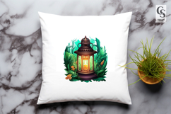 Forest Lantern Deer Clipart Sublimation PNG Product Image 2