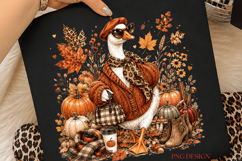 Fall Goose PNG, Autumn Goose Sublimation, Pumpkin Goose png Product Image 3