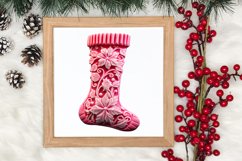 Pink Christmas Crochet Clipart, Christmas PNG Product Image 3