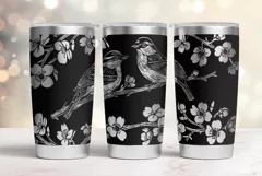 Tumbler laser svg|20oz Tumbler Birds on branches wrap Product Image 2