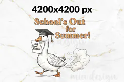 School's Out For Summer PNG, Funny Goose Graduation Design Product Image 2
