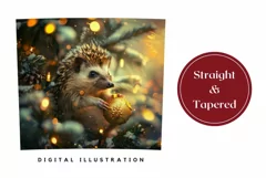 Winter Hedgehog Tumbler Wrap, Christmas Tumbler Sublimation Product Image 3