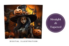 3D Halloween Tumbler Sublimation, 3D Witch PNG Product Image 3