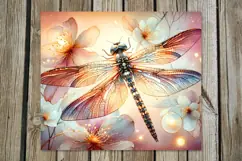 Dragonfly | 4 watercolor skinny tumbler Sublimation designs Product Image 3
