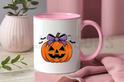 Halloween Pumpkin With Bow Sublimation Design Product Image 3