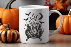 Halloween Retro Cauldron SVG | Vintage Witch Pot PNG Clipart Product Image 3