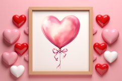 Retro Valentine Watercolor Clipart, Pink Valentine Product Image 3