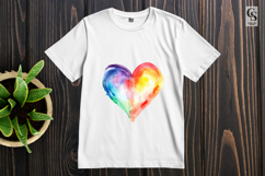 Watercolor Abstract Rainbow Heart Clipart Sublimation PNG Product Image 3
