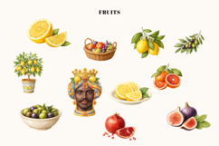 Essence of Sicily Watercolor Clipart Collection Product Image 3