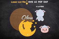 Baby Name Sign Piglet SVG laser cut file for Glowforge Product Image 3