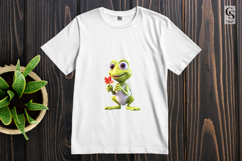 Cute Frog Valentine Flower Character PNG Product Image 2