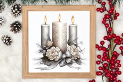 Cute Silver Christmas Watercolor Clipart, Christmas SVG Product Image 2