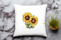 Cute Smiling Sunflower Clipart Sublimation PNG Product Image 3