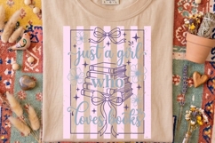Just A Girl Who Loves Books Png, Book Lover Sublimation Png. Product Image 2