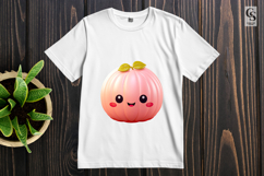 Cute Peach Fruit Characters Clipart Sublimation PNG Product Image 3