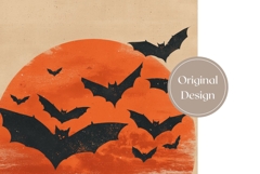 Halloween Bats Tumbler Wrap, Cartoon Bats Sublimation Product Image 3