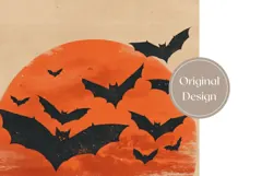 Halloween Bats Tumbler Wrap, Cartoon Bats Sublimation Product Image 3