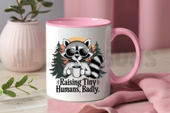 Cartoon Raccoon Wearing Sunglasses Holding Coffee Raising Product Image 3