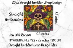 Stained Glass Skeleton 20oz Skinny Tumbler Sublimation. Product Image 3