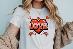 Retro Love Heart With Arrows Valentines Day Graphic Design Product Image 3