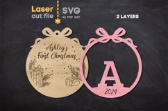 First Christmas Ornament SVG laser cut file for Glowforge Product Image 3