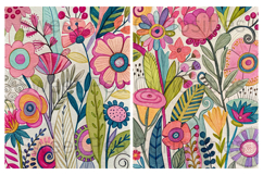 Mixed Media, Drawn Flowers, Colorful, Papers, Junk Journal Product Image 3