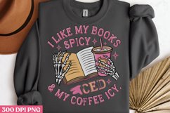I like my books spice &amp; my coffee icy PNG, Iced Coffee Subli Product Image 3
