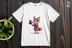 Dapper Fox Gentleman Watercolor Clipart Sublimation PNG Product Image 2