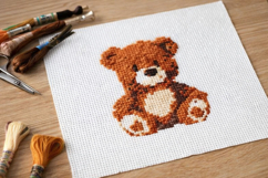 Cross stitch pattern teddy bear PDF instant download counted Product Image 3