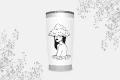 Head in the clouds svg, Dreamer svg, Woman svg, Minimalist Product Image 3