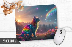 Rainbow Cat in an Enchanted Castle Mouse Pad PNG Design Product Image 1