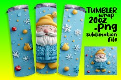 20oz Tumbler Wrap Sublimation 3D Santa Claus Holiday Product Image 1