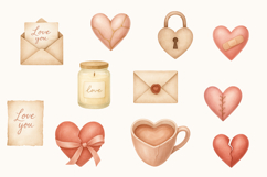 Romantic Hearts &amp; Cozy Love Elements, 44 PNG, Valentine’s Da Product Image 3