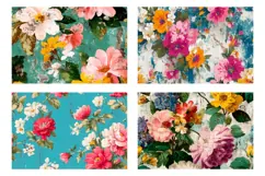 Floral Cosmetic Bag Designs, Vintage Flowers Cosmetic Bag Product Image 3