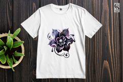 Dark Purple Orchid Flower Clipart Sublimation PNG Product Image 2