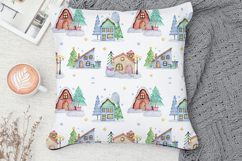 Christmas House Seamless Pattern, Digital Paper Product Image 3