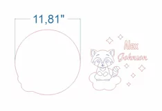 Raccoon Baby name sign SVG Laser cut file for Glowfor Product Image 3