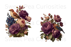 Birds, Flowers, Ephemera, PNG, Clipart, Junk Journal Product Image 3