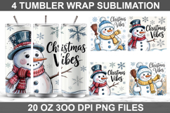 Christmas snowman Tumbler Sublimation ,20 oz Tumbler Wrap Product Image 1