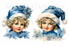 Christmas, Girls, Elements, Clipart, Ephemera, PNG Product Image 3