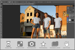 Models Wearing Crew Neck T Shirts Mo Product Image 2