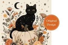 Cartoon Halloween Black Cat Tumbler, Fall Pumpkin Tumbler Product Image 3