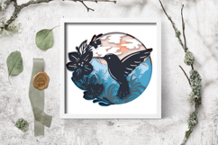 Hummingbird Layered papercut / Flower Layered paper cut Product Image 3