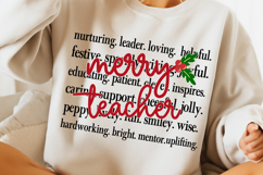 Christmas Teacher SVG PNG, Merry Teacher SVG PNG, Christmas Product Image 3
